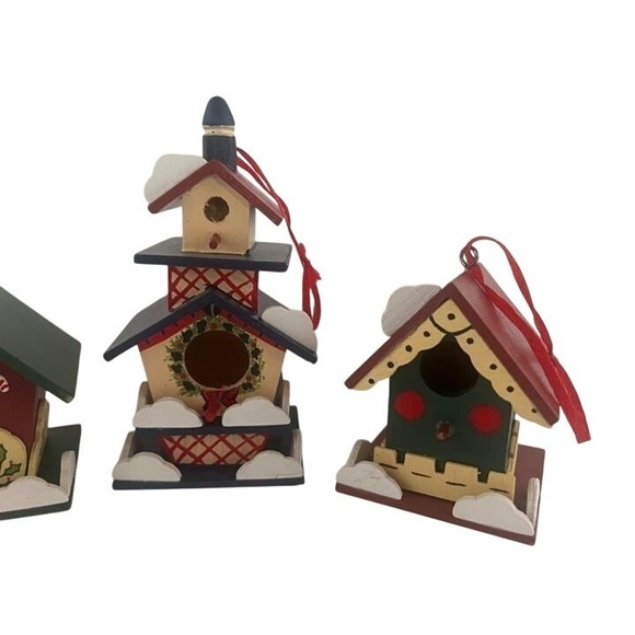 Lot Of Three 1997 House of Lloyd Wooden Ornament Bird Houses‎ - Picture 3 of 4